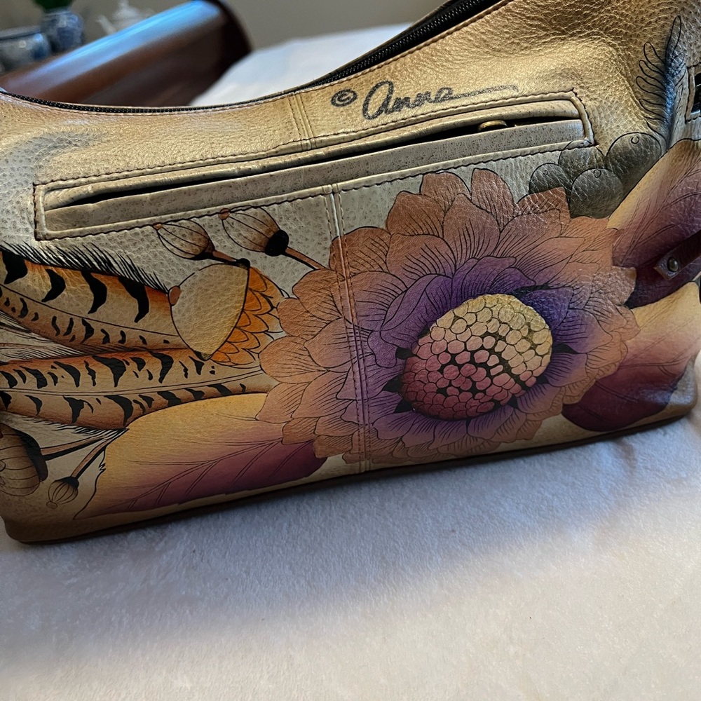 Anuschka Multicolor Floral Leather Shoulder Bag - Picture 2 of 12